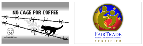 NO CAGE FOR COFFEEとFAIR TRADE